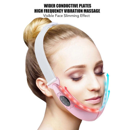 Electric V-Face Shaping Massage Face Lifting Slim Double Chin Removal Machine Pink