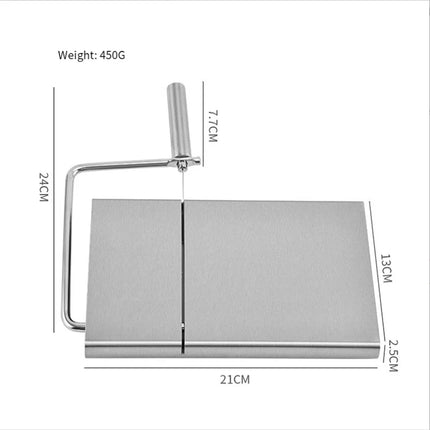 Cheese Wire Slicer Cutter with Stainless Steel Board for Precise Cheese Butter