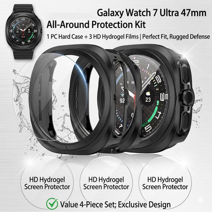 For Samsung Galaxy Watch Ultra 47mm Case Screen Protector Face Cover Smart Black