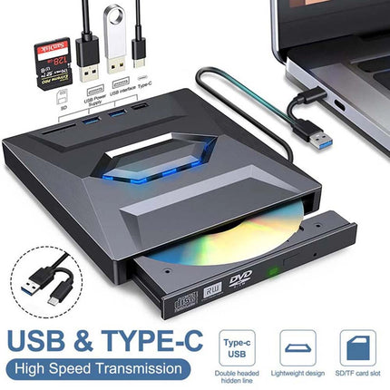 External CD DVD Drive USB 3.0 Writer Burner Reader Player for PC Laptop Windows