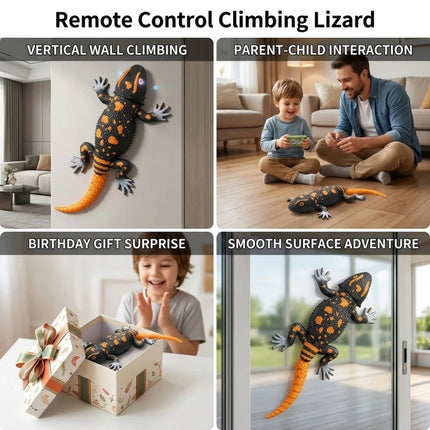 2.4G Remote Control Wall Climbing Lizard Toy with Realistic Movements, LED