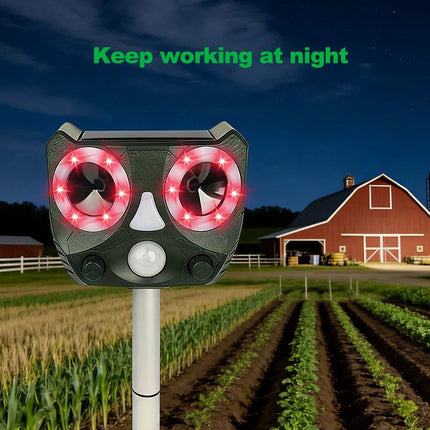 Solar Ultrasonic Bird Repeller Motion Sensor Animal & Pets Rat Possum Repellent