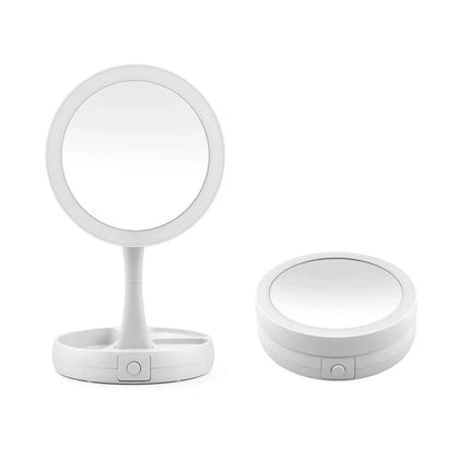 10X Magnifying Makeup Mirror With LED Light 360° Rotation Flexible Foldable NEW