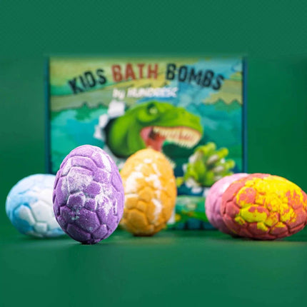 6PC/Box Dinosaur Bath Bombs for  with Surprise Inside, Natural Dino Egg Bath