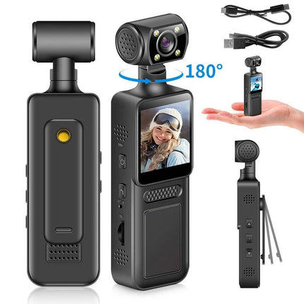 Handheld Action Camera 4K 180° Rotatable WIFI Pocket Camera Vlog DV Sports Cam