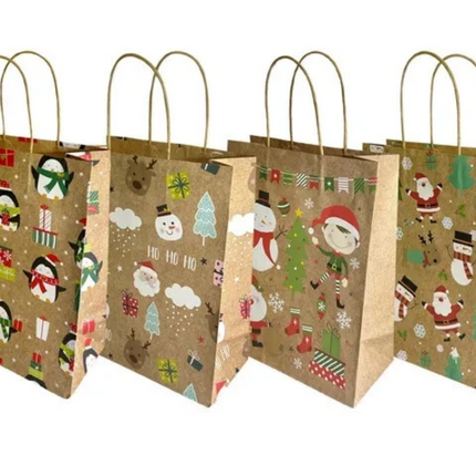 4X Christmas Paper Bag Cowhide Handbag XL XMAX Santa Gift Decorations