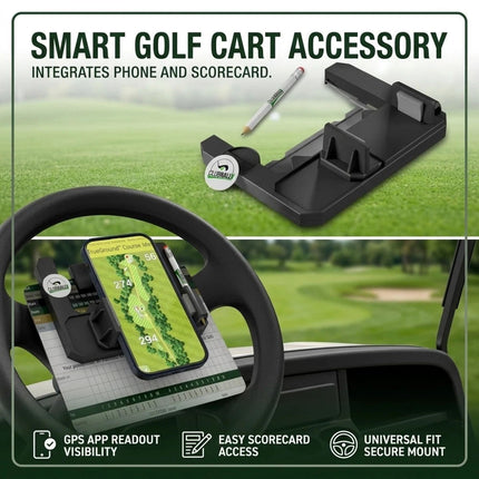 Golf Cart Steering Wheel Cell Phone Mount, Flip Up Phone Holder for Golf Cart St