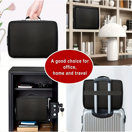 Waterproof Fireproof Safe Box Document Bag Organizer Cash Money File Storage Box