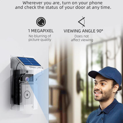 Waterproof Solar Charging Camera Intercom Rain Cover Wireless Video Doorbell