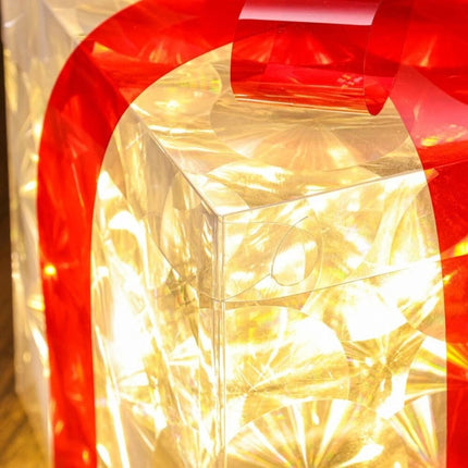 3Pcs LED Christmas Lights Glowing Gift Box 3D Christmas Indoor & Outdoor Decor Red
