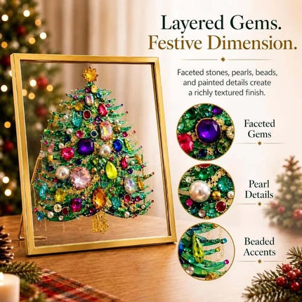1 Set DIY Christmas Tree Art Kit Gem Art Jeweled Holiday Craft Kit Decoration