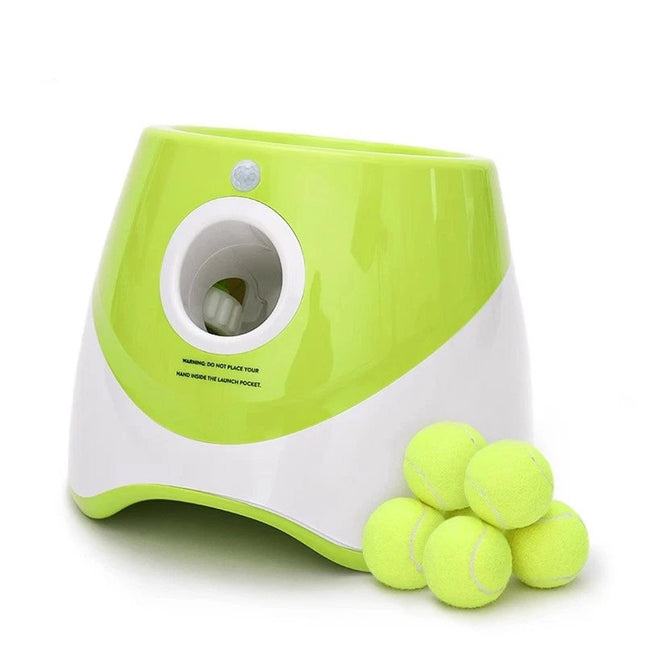 Auto Dog Ball Launcher Thrower Automatic Tennis Fetch Throwing Machine 6 Balls