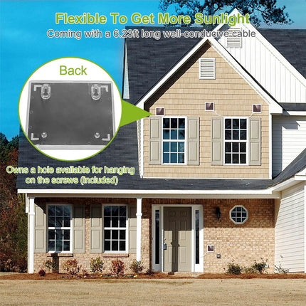 Solar Powered LED Double Lights Garage Shed Light Garden Indoor Bedroom Outdoor