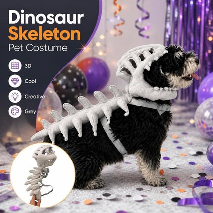 45CM Dinosaur Skeleton Costume for Halloween Pet Dress Up