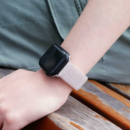 Nylon Woven Sport Loop Band For Apple Watch Pink Purple