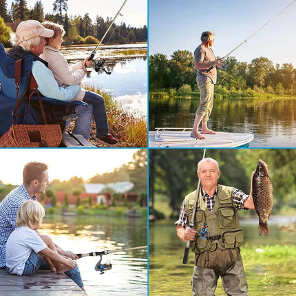 1.8M Telescopic Fishing Rod and Reel Combo Carbon Fiber Fishing Rod Kit w/ Lures