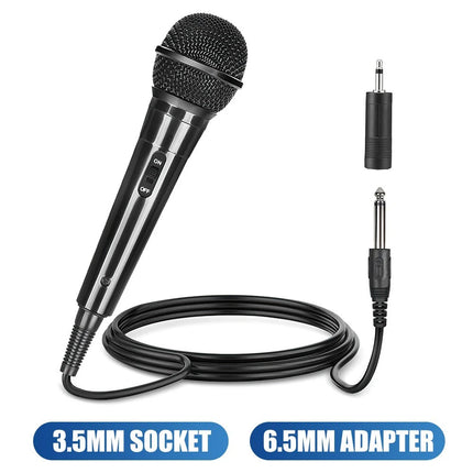 Handheld Wired Microphone Cardioid Dynamic Vocal Mic with 3M Cable for Karaoke