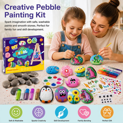 Rock Painting Kit DIY Arts Crafts Supplies Party Gift Set