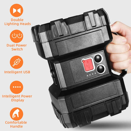 100000LM LED Searchlight Spotlight USB Rechargeable Hand Torch Work Light Lamp