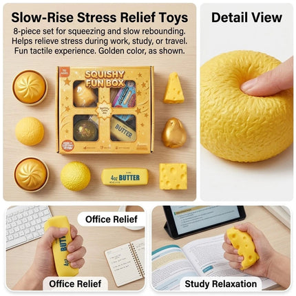 4 Pcs Yellow Sensory Toy Set Kawaii Stress Relief Assortment