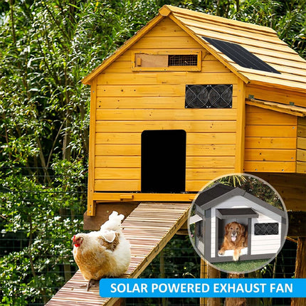 12V 40W Solar Panel Dual Exhaust Roof Attic Fan Air Ventilation Van Greenhouse