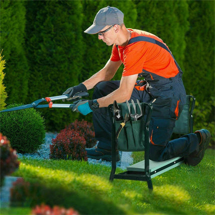 3-IN-1 Garden Kneeler, Padded Seat Stool with Gardening Work Tool Bag