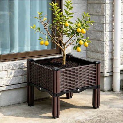 1Pcs Raised Garden Bed Planter Box Outdoor Herb Flower Vegetable Plastic Grow Pot