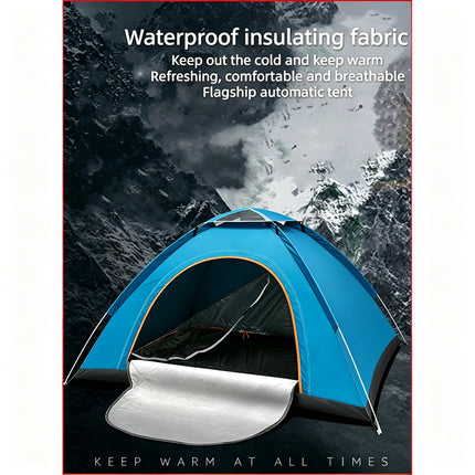 Outdoor Beach Hiking Camping Fishing Waterproof 2 or 3 People Camping Blue Tent
