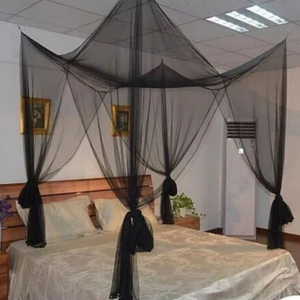 Portable Camping 4-Corner Post Bed Canopy Mosquito Net Indoor Outdoor Insect Net