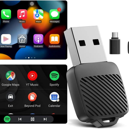 2in1 USB Wireless CarPlay Adapter For iPhone Carplay Dongle Plug Play Mini Box