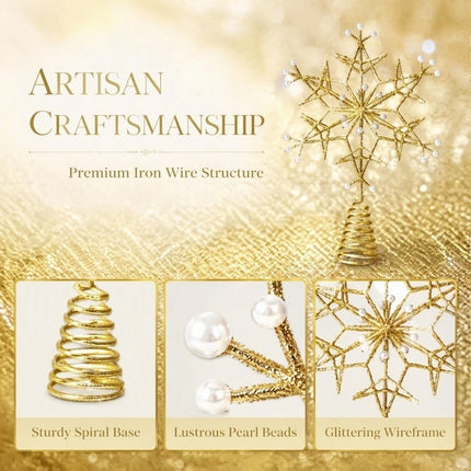 Shimmering Christmas Topper Decor Christmas Tree Top Star Home Decorations