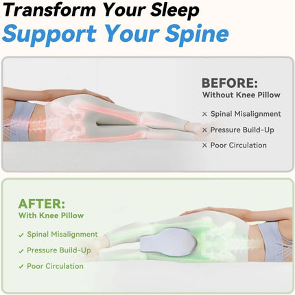 Premium Leg Pillow Foam Memory Leg and Knee Pain Relief Pillow for Side Sleeping