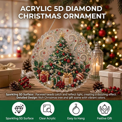 5D DIY Christmas Pearl Diamond Art Painting Hanging Pendant Ornament Kit Gift Christmas tree