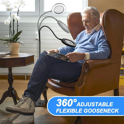 3in1 Floor 10X 20X Magnifying Glass with Light & Stand Dimmable Magnifying Lamp