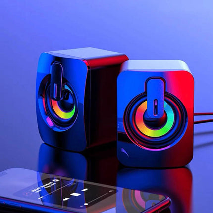 Surround Sound System LED Speakers Gaming Bass USB Wired for Computer PC OD