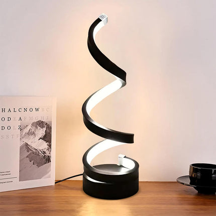 LED Table Lamp Dimmable USB Desk Light Bedside Reading Night Light Spiral Lamp