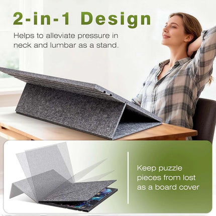 Jigsaw Puzzle Board 1000 Pieces Felt Mat Adjustable Easel Stand Trays w/ 6 Trays