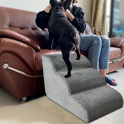 3 Tiers Foam Dog Ramp/Step/Stair Non-Slip Dog Steps Set for High Beds Or Couches