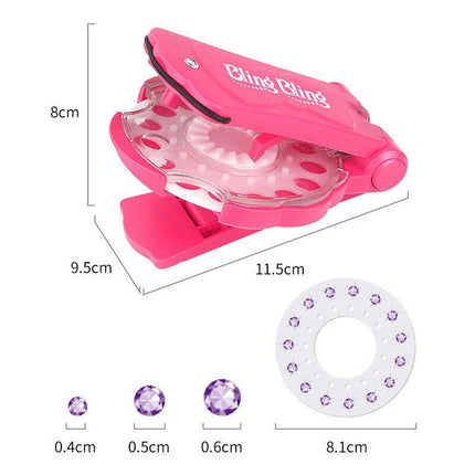 Diamond Hair Sparkle Stapler Machine Tools Kit Gems for Shirt Decor Girls Hair Makeup