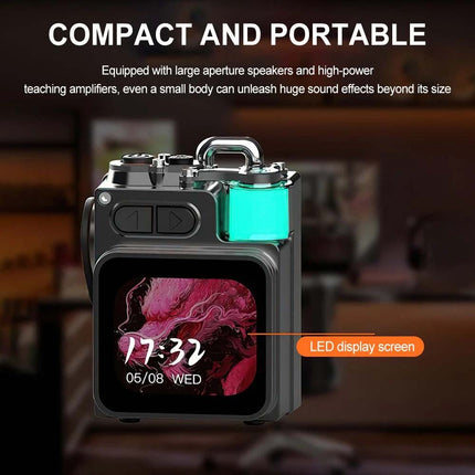 Wireless Bluetooth Speaker with LED Display Screen 360° Stereo Smart App Control