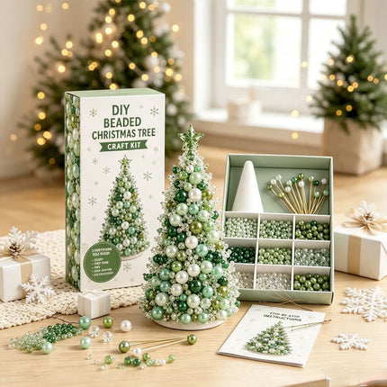 Sparkling Dreamy Beaded Christmas Tree DIY Kit Home Decoration Green
