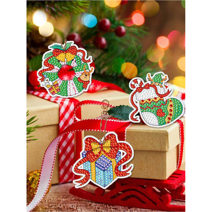 Christmas Diamond Painting Keychain 5D DIY Hanging Art Ornaments Gifts