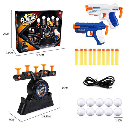 Hover Ball Floating Target Shoot Game, Dual Blaster Foam Dart Shooting Set