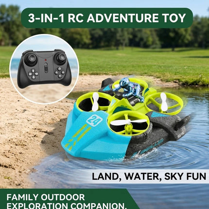 V24 RC Aircraft Water Land Air 3 In 1 Helicopter Stunt Drone Speed Racing Drift