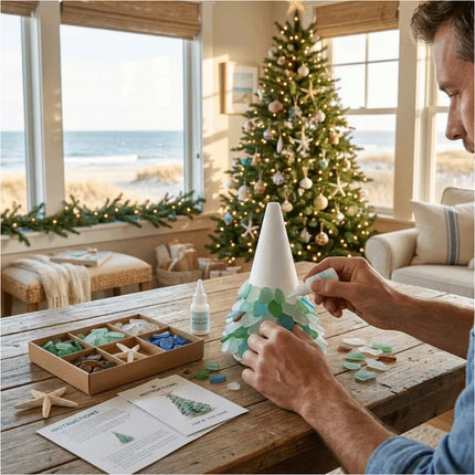 Handmade Sea Glass Tree Romantic Christmas Tree DIY Ornament Christmas