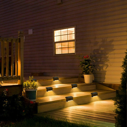 8PCS Outdoor Solar LED Deck Lights | Garden Pathway Patio Step Fence Stair Lamps
