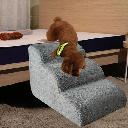 3 Tiers Foam Dog Ramp/Step/Stair Non-Slip Dog Steps Set for High Beds Or Couches