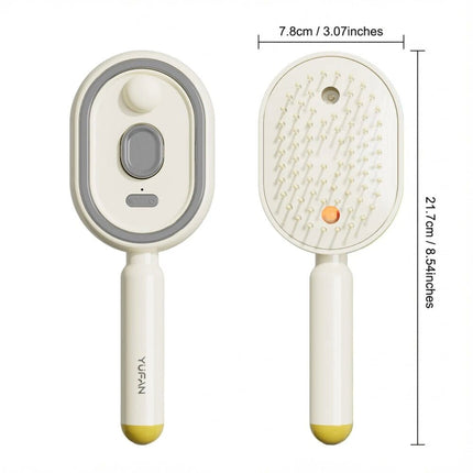 Beige Electric Scalp Massage Comb Red Light Hair Care Brush Rechargeable Head Massager