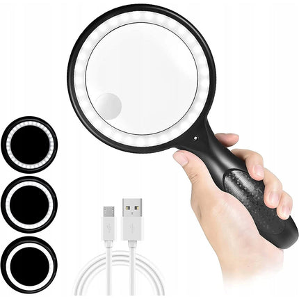 60X Magnifying Glass Magnifier Handheld Loupe Reading Optical Clarity With Light