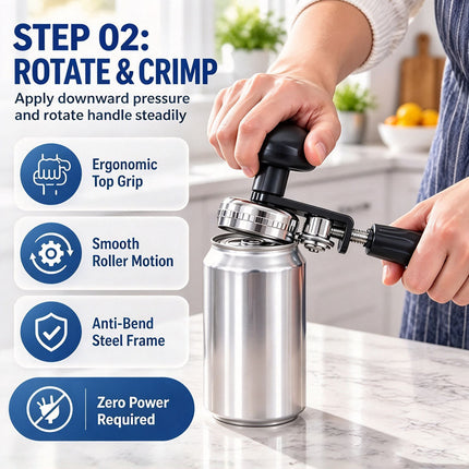 Manual Can Sealer Stainless Steel Sturdy Leakproof Food Preservation for 55mm